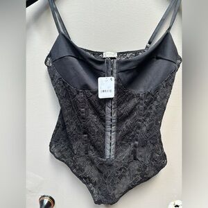 Brand New Free People black lace bodysuit
